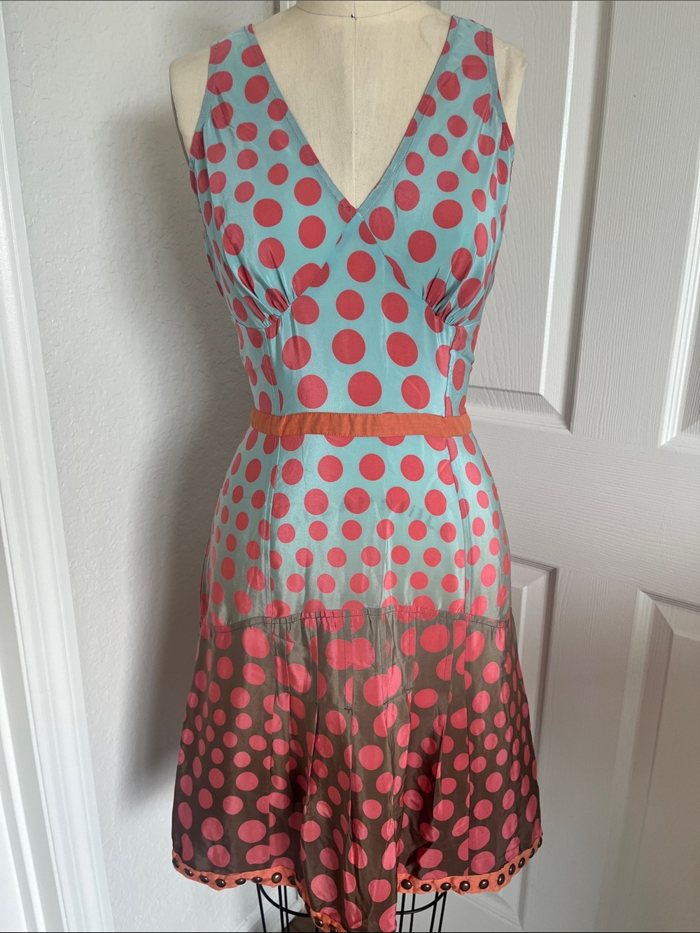 Plenty by Tracy Reese Anthropologie 100% Silk dress with 100% Cotton trim
